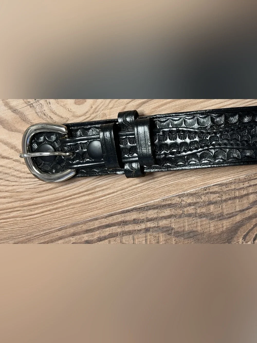 Dutyman 1721 Basketweave Leather Ranger Belt Size 40 Black Duty Police